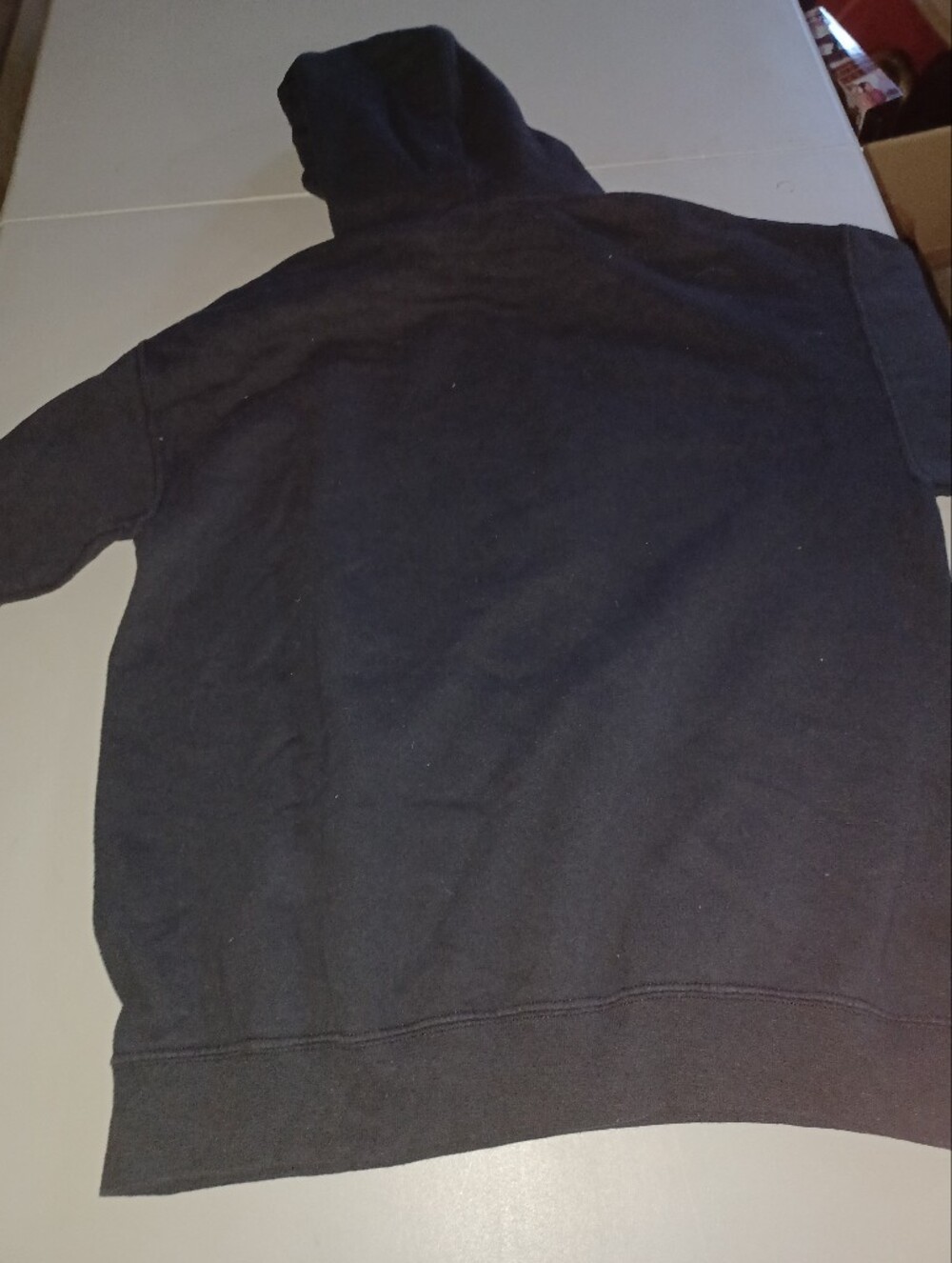 Jerzees Black Hooded Sweatshirt with White Label - Picture 2 of 3